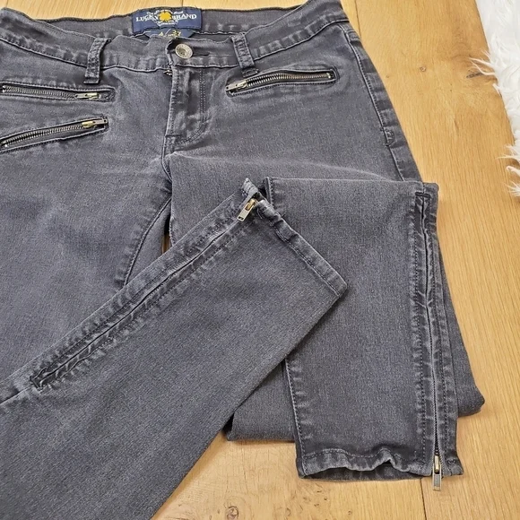 Lucky Brand Gray Distressed Moto Jeans #897